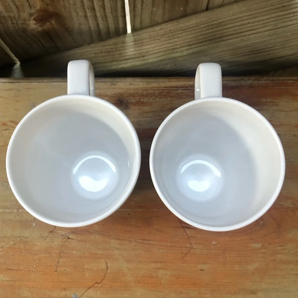 Set of 2 IKEA Dinera Coffee Mugs Tea Cups White Size 12oz